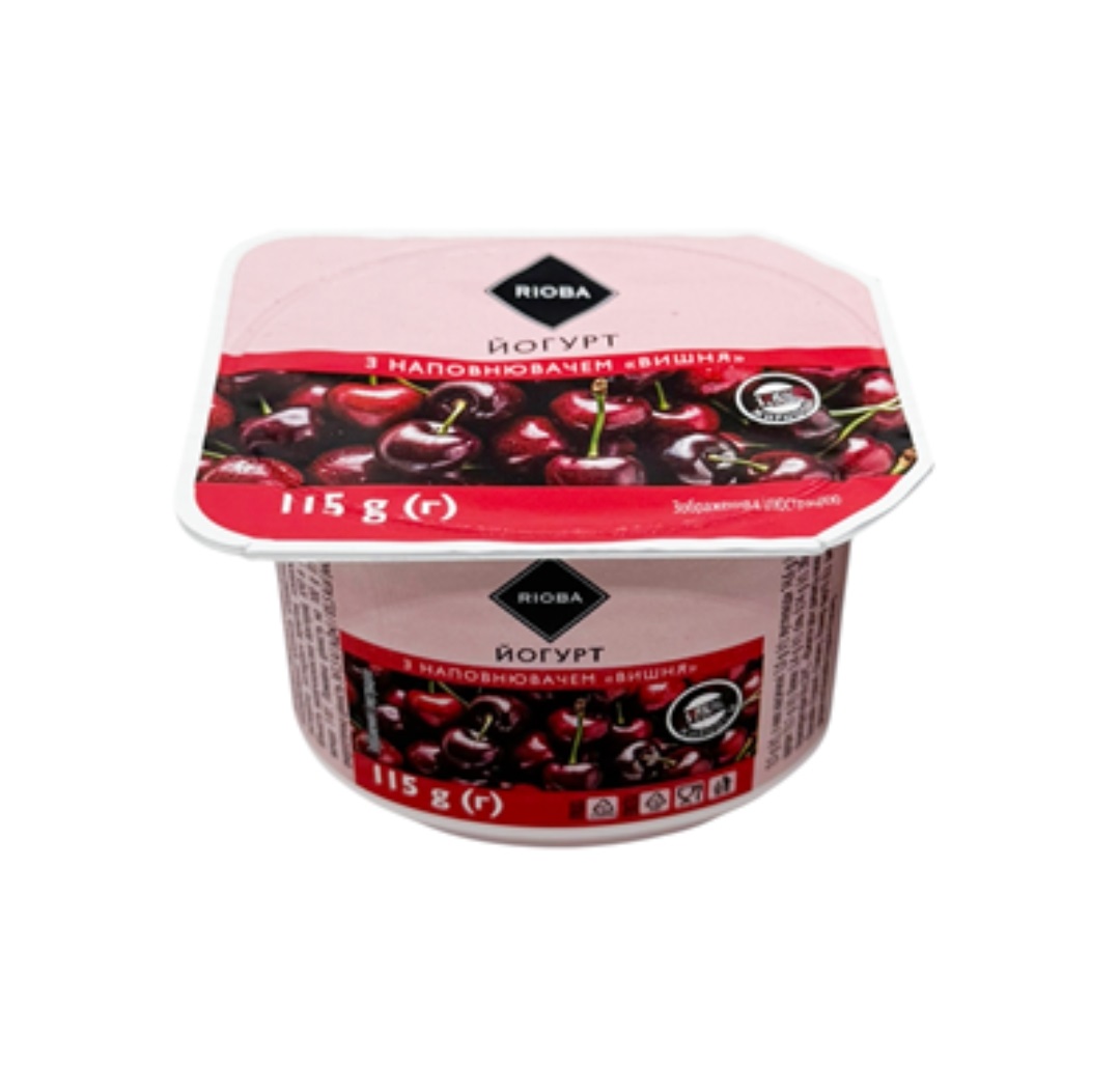 Йогурт Rioba Вишня з наповнювачем 1,5%,115г